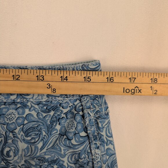 Rock & Roll Denim Bargain Button Flare Jeans 31x32 Blue Floral - Picture 10 of 10